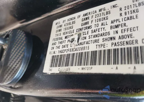 2012 Honda Accord 2.4 Se from USA, damaged, VIN 1HGCP2F6XCA008915